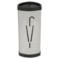 Alba Triangular Umbrella Stand, Steel, 10.25w x 10.25d x 23.67h, Silver/Black