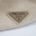 Prada Beige x Green Canapa Canvas x Satin Flower Tote Bag #2265 by Bolt Boutique