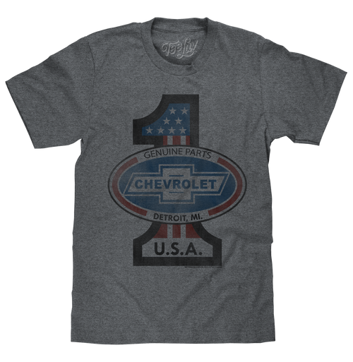 #1 Chevrolet T-Shirt - Gray by Tee Luv