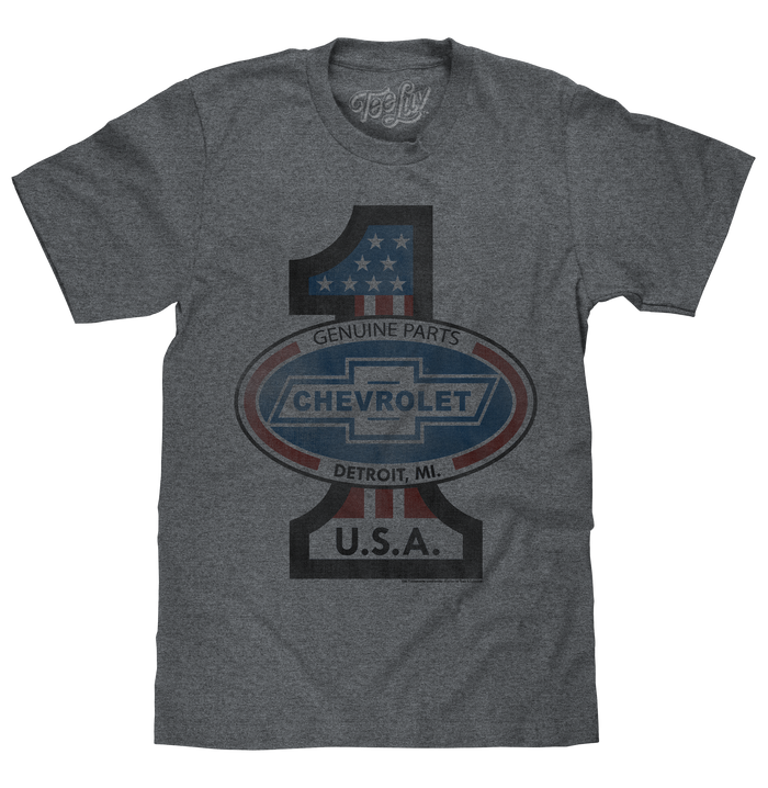 #1 Chevrolet T-Shirt - Gray by Tee Luv