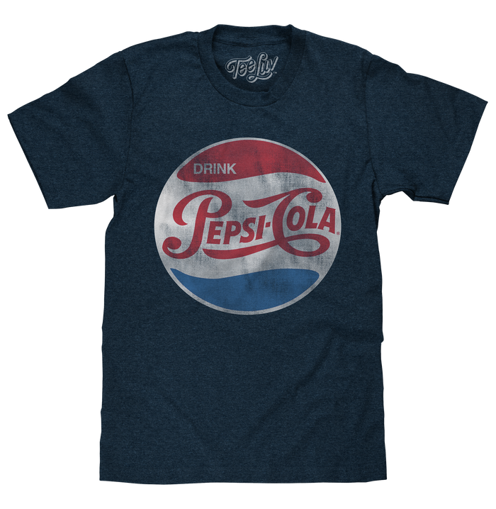 Pepsi Retro Logo T-Shirt - Navy by Tee Luv