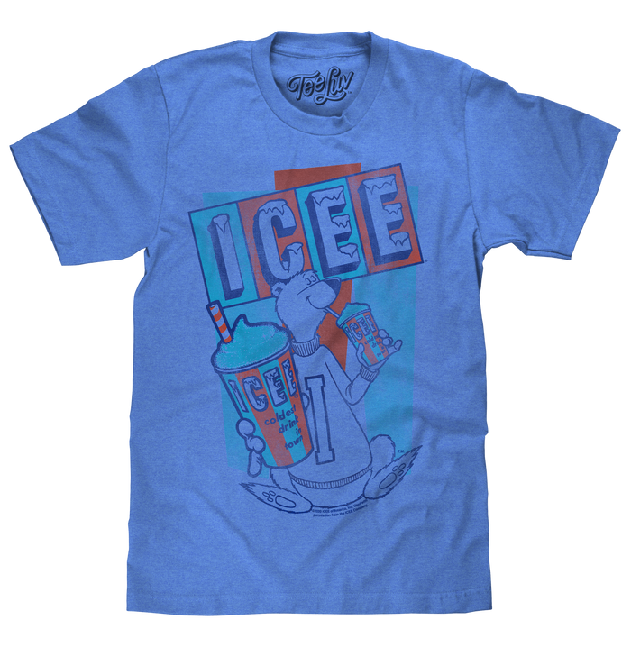 ICEE Polar Bear Logo T-Shirt - Blue by Tee Luv