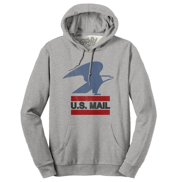 USPS U.S. Mail Eagle Hooded Sweatshirt - Gray by Tee Luv