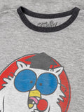 Mr. Owl How Many Licks? Ringer T-Shirt - Gray and Black by Tee Luv