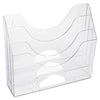 Rubbermaid Optimizers Multifunctional Three-Pocket File Folder Organizer, 3 Sections, Letter Size Files, 13" x 3.5" x 11.5", Clear