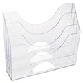 Rubbermaid Optimizers Multifunctional Three-Pocket File Folder Organizer, 3 Sections, Letter Size Files, 13" x 3.5" x 11.5", Clear