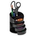 Rubbermaid Small Storage Divided Pencil Cup, Plastic, 4.5" Diameter x 5.69"h, Black
