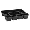 Rubbermaid Regeneration Deep Drawer Organizer, Eight Compartments, 14.88 x 11.88 x 2.5, Plastic, Black