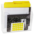 Rubbermaid Optimizers Multifunctional Three-Pocket File Folder Organizer, 3 Sections, Letter Size Files, 13" x 3.5" x 11.5", Clear