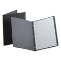 Oxford Title Panel and Border Front Report Cover, Three-Prong Fastener, 0.5" Capacity, 8.5 x 11, Black/Black, 25/Box