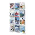 Safco Reveal Clear Literature Displays, 12 Compartments, 30w x 2d x 49h, Clear