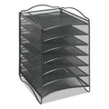 Safco Onyx Steel Mesh Lliterature Sorter, Six Compartments, 10.25 x 12.75 x 15.25, Black