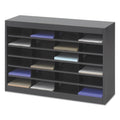 Safco Steel/Fiberboard E-Z Stor Sorter, 24 Compartments, 37.5 x 12.75 x 25.75, Black