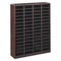 Safco Wood/Fiberboard E-Z Stor Sorter, 60 Compartments, 40 x 11.75 x 52.25, Mahogany, 2 Boxes