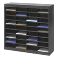 Safco Steel/Fiberboard E-Z Stor Sorter, 36 Compartments, 37.5 x 12.75 x 36.5, Black