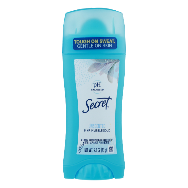 Secret pH Balanced Unscented Invisible Solid Antiperspirant & Deodorant - 2.6oz by Pasteur Pharmacy