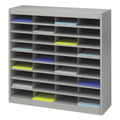 Safco Steel/Fiberboard E-Z Stor Sorter, 36 Compartments, 37.5 x 12.75 x 36.5, Gray