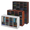 Safco Wood/Fiberboard E-Z Stor Sorter, 60 Compartments, 40 x 11.75 x 52.25, Mahogany, 2 Boxes