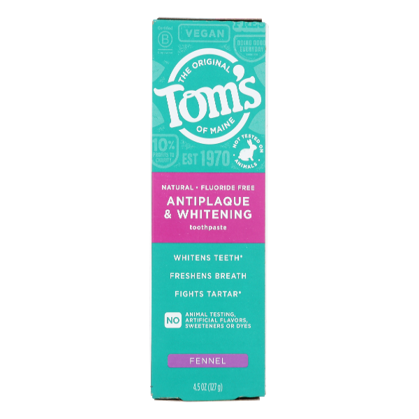 Tom's of Maine Antiplaque & Whitening Fennel Toothpaste 4.5 oz by Pasteur Pharmacy