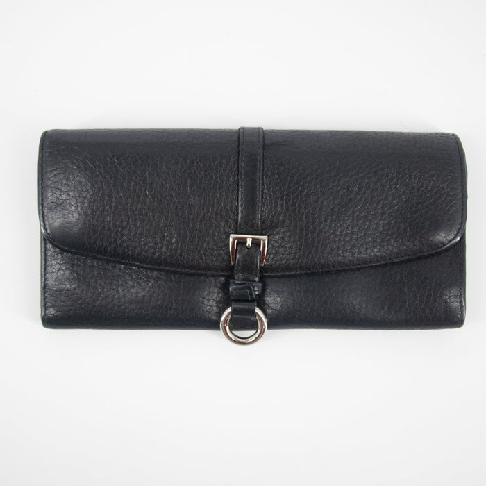 Prada Black Saffiano Leather Ribbon Long Wallet #2277 by Bolt Boutique