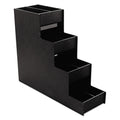 Vertiflex Narrow Condiment Organizer, 8 Compartments, 6 x 19 x 15.88, Black