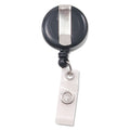 Advantus Deluxe Retractable ID Reel with Badge Holder, 24" Extension, Black, 12/Box