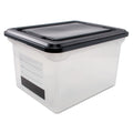 Innovative Storage Designs File Tote with Contents Label, Letter/Legal Files, 17.75" x 14" x 10.25", Clear/Black