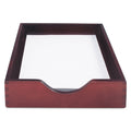 Carver Hardwood Stackable Desk Trays, 1 Section, Letter Size Files, 10.25" x 12.5" x 2.5", Mahogany