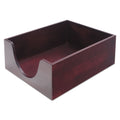 Carver Double-Deep Hardwood Stackable Desk Trays, 1 Section, Legal Size Files, 10.13" x 12.63" x 5", Mahogany