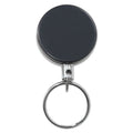 Advantus Heavy-Duty Retractable ID Card Reel, 18.5" Extension, Black/Chrome, 6/Pack
