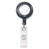 Advantus Deluxe Retractable ID Reel with Badge Holder, 24" Extension, Black, 12/Box