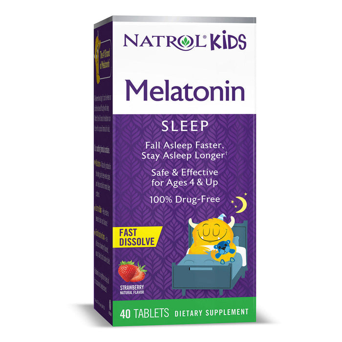 Kids Melatonin 1mg Fast Dissolve Tablets, Quick Dissolving Sleep Aid, 40 Count by Pasteur Pharmacy