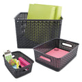 Advantus Weave Bins, 13.88 x 10.5 x 8.75, Black, 2/Pack
