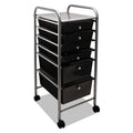 Advantus Portable Drawer Organizer, Metal, 1 Shelf, 6 Drawers, 13" x 15.38" x 32.13", Matte Gray/Smoke