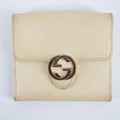 Gucci Beige Interlocking G Leather Double Hook Compact Wallet #2282 by Bolt Boutique