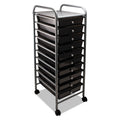 Advantus Portable Drawer Organizer, Metal, 1 Shelf, 10 Drawers, 13" x 15.38" x 37.75", Matte Gray/Smoke