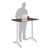 Iceberg ARC Adjustable-Height Table, Rectangular Top, 30w x 48d x 36 to 48h, Gray Walnut/Silver