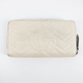 Gucci Ivory GG Marmont Leather Round Zipper Long Wallet #2285 by Bolt Boutique