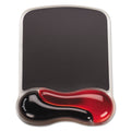Kensington Duo Gel Wave Mouse Pad with Wrist Rest, 9.37 x 13, Red