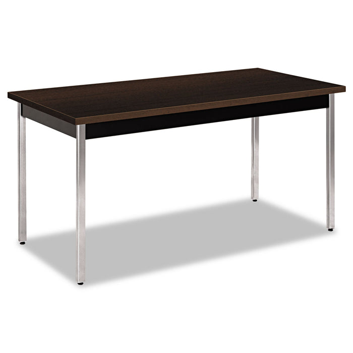 HON Utility Table, Rectangular, 60w x 30d x 29h, Mocha/Black