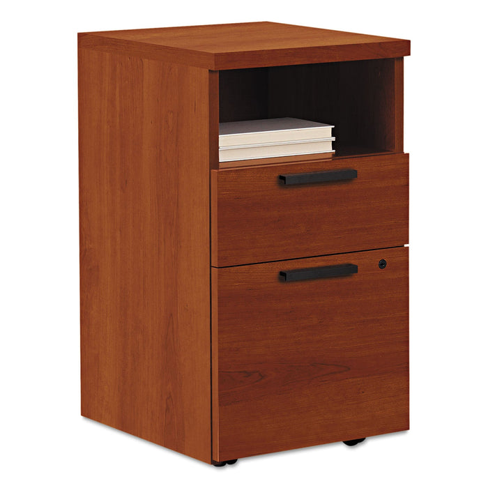 HON 10500 Series Mobile Pedestal File, Left or Right, 2-Drawers: Box/File, Legal/Letter, Cognac, 15.75" x 18.88" x 28"