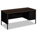 HON Metro Classic Series Right Pedestal "L" Workstation Desk, 66" x 30" x 29.5", Mocha/Black