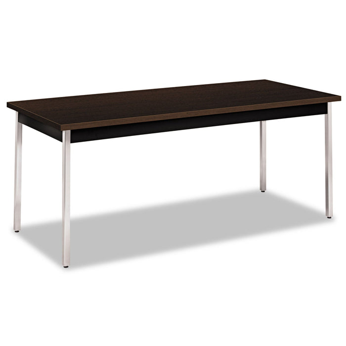 HON Utility Table, Rectangular, 72w x 30d x 29h, Mocha/Black