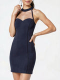 Speechless Juniors Illusion-Contrast Bodycon Dress, Navy, Size 11 by Vanessa Jane