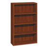 HON 10700 Series Wood Bookcase, Four-Shelf, 36w x 13.13d x 57.13h, Cognac