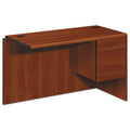 HON 10700 "L" Workstation Return, Right 3/4 Pedestal, 48w x 24d x 29.5h, Cognac
