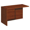 HON 10700 "L" Workstation Return, Left 3/4 Pedestal, 48w x 24d x 29.5h, Cognac