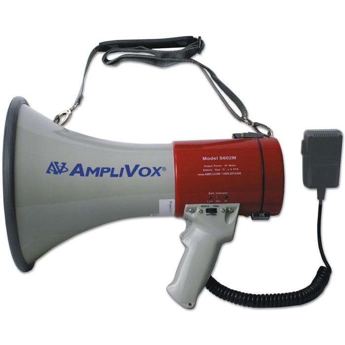 AmpliVox MityMeg Piezo Dynamic Megaphone with Coiled Microphone, 25 W