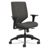 HON Solve Series Upholstered Back Task Chair, Supports Up to 300 lb, 17" to 22" Seat Height, Ink Seat/Back, Black Base