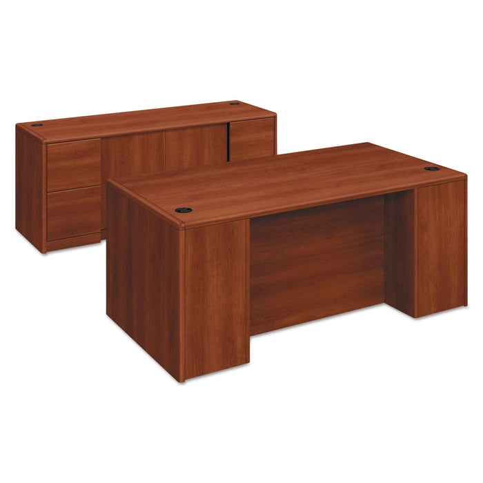 HON 10700 Series Double Pedestal Desk with Full-Height Pedestals, 72" x 36" x 29.5", Cognac